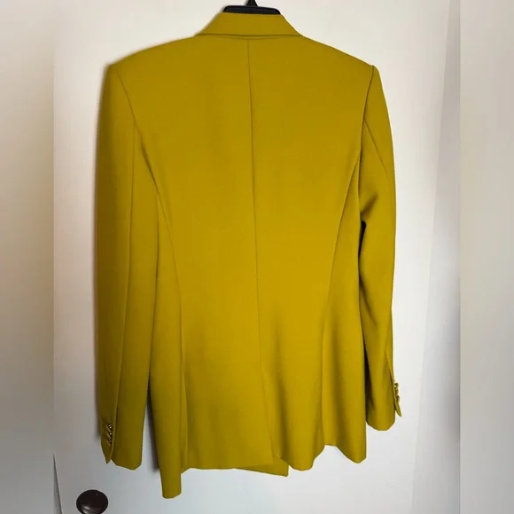$750 AKNVAS HAUSER Double breasted mustard fitted blazer size 4 luxury - Picture 9 of 9